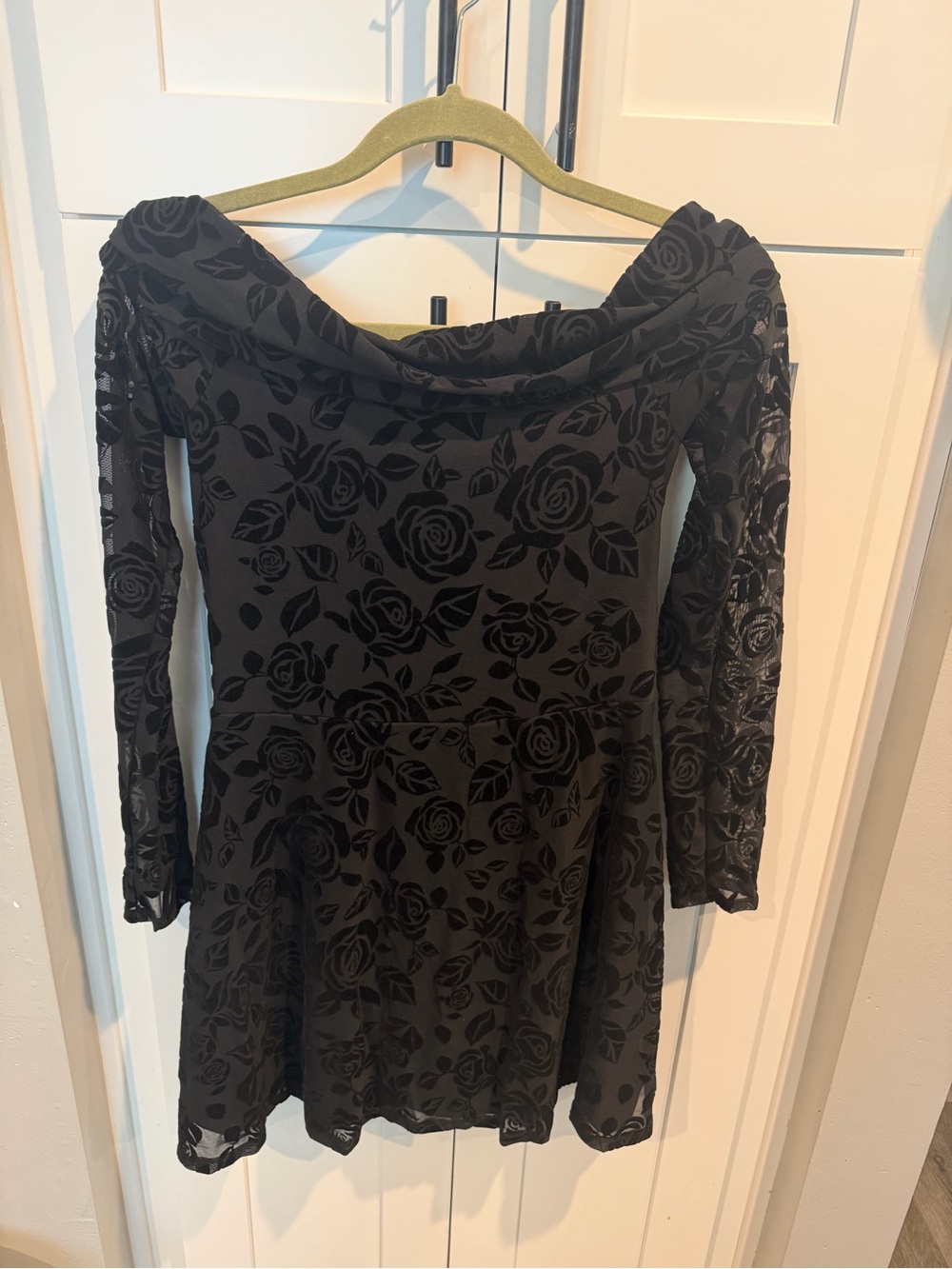 Wild Fable Off Shoulder Velvet Floral Dress